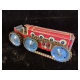 vintage tin lithograph 6-wheel wind-up tractor