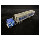 1980s Matson die-cast blue Mack semi-truck toy