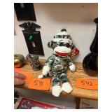 Vintage Ty Beanie Baby Camo Sock Monkey