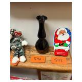 Vintage Black Ameysth Glass Vase