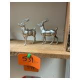 Pair of Vintage Silver Christmas Reindeer