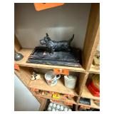 Vintage wooden Scotty dog ink well