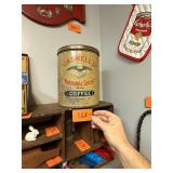 Vintage metal Caswells coffee tin / 5 pounds