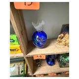 Unique solid art glass bottle with stopper