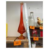 Vintage 19 inch Viking orange & swing vase