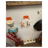 Vintage porcelain flocked reindeer ornament