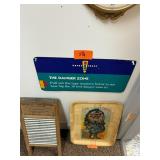 Vintage metal school bus sign