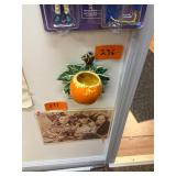 Vintage McCoy orange wall planter / chip