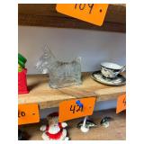 Vintage glass Scotty Dog candy container / no c/c