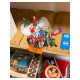 Vintage Barclay lead Christmas skaters skierssleds