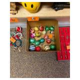 Lot of hand blown glass Christmas ornaments