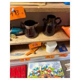 Pair of vintage drip glaze creamers / No C/C