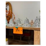 Lot of 4 vintage metal bell Christmas ornaments