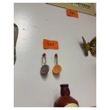 Pair of vintage Tupperware bowl keychains