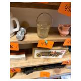 Vintage glass bucket ashtray