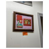 Pair of vintage framed valentines