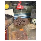 Vintage cast iron koi fish candle holder