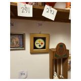 Vintage 1970s wood framed Steelers logo