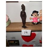 Vintage hand carved African figurine