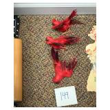 Vintage red bird Christmas tree decorations