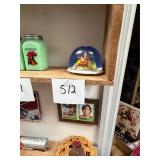 Vintage Santa riding reindeer snow globe