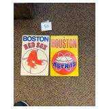 Vintage pair Fleer baseball signs / Boston Red Sox