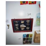 Vintage wood/glass nautical ship display