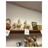 Pair of vintage large flocked reindeer / Japan