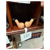 Pair of vintage ceramic pipe S & P shakers