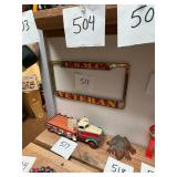 Vintage USMC Veteran metal license plate frame