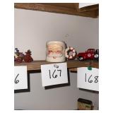 Rare vintage candy cane handled winking Santa mug