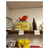 Vintage NOS Santa sleigh candy dish / original box