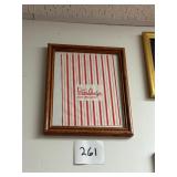 Vintage framed Isalyï¿½s Dairy ice cream bag