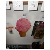 Vintage ice cream cone sign thick cardstock