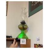 Antique uranium glass oil lamp / glass, no C/C