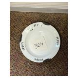 Vintage porcelain enamel puppy bowl