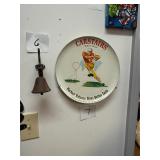 Vintage metal whiskey football tray