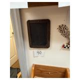 Antique small oak framed slate chalkboard