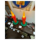 Pair of vintage Blow Mold candles / working