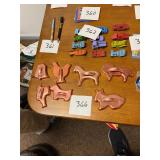 Lot of copper cookie cutters w/ Santa Clause