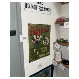 Topps Football Card metal sign newer unsure of age