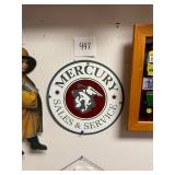Mercury Sales & Service porcelain sign / newer