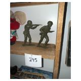 Pair of vintage large 6 inch Army men