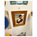 Vintage Roberto Clemente wood framed picture