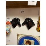 Pair of vintage horse head wall plaques