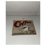 Vintage metal coffee sign