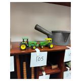Pair of vintage Ertl John Deere tractors