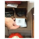 Vintage miniature cast iron bucket with shovel