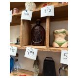 Vintage log cabin American Indian bottle