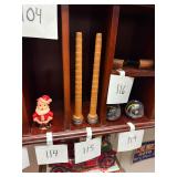 Antique pair of wood spindles